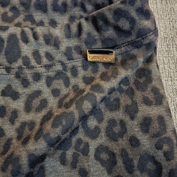 Calvin Klein Dark Cheetah Leopard Animal Boho Print Casual Leggings Pants Large - Picture 4 of 7